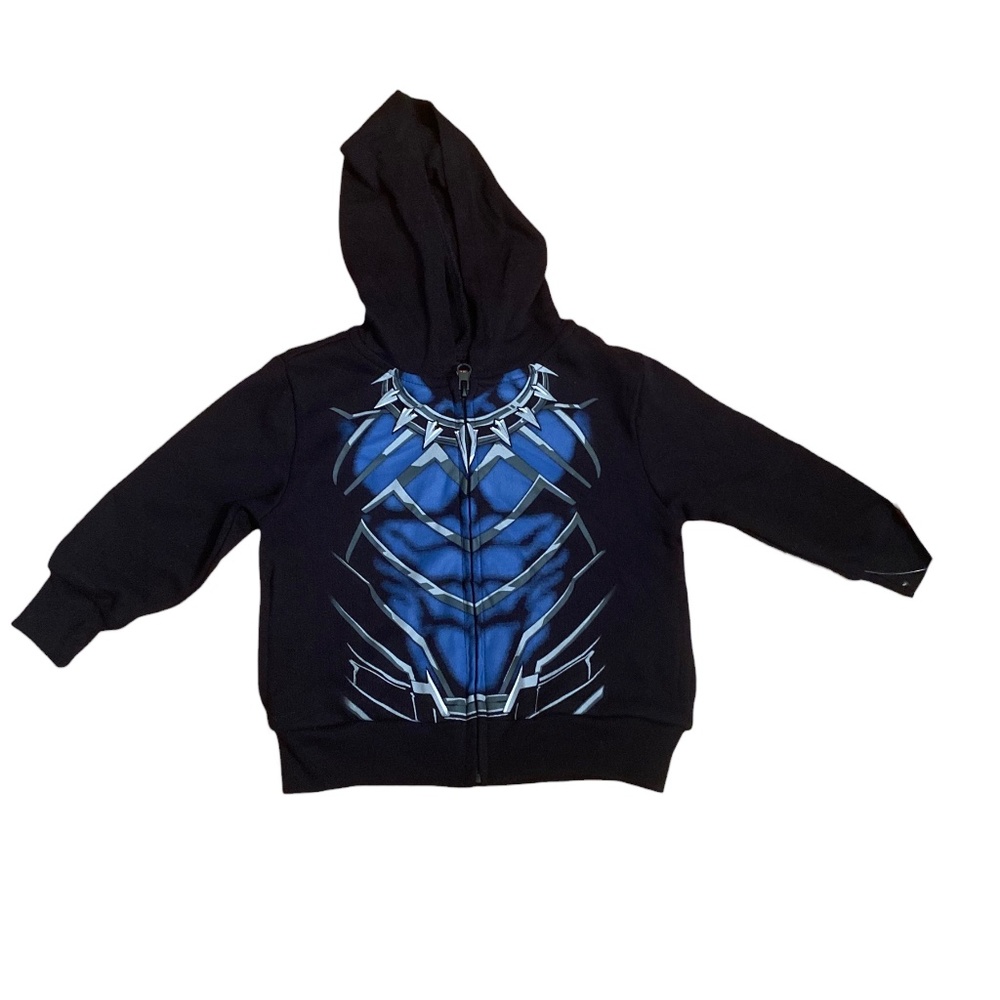 Marvel Boys Full Zip Black Panther Hoodie - Size 18 mos Black